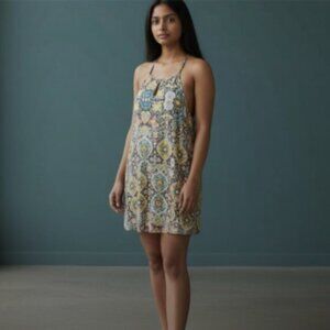 Boho Medallion Halter Mini Dress | Festival Summer Print | Mossimo